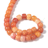 10x8mm Orange Floral Septa Beads Round Loose Beads 15''