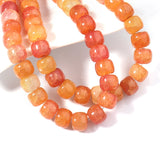 10x8mm Orange Floral Septa Beads Round Loose Beads 15''