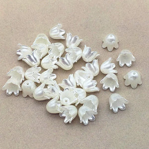 1000pcs Pearls Flower Beads for DIY Jewelry, 10x9mm