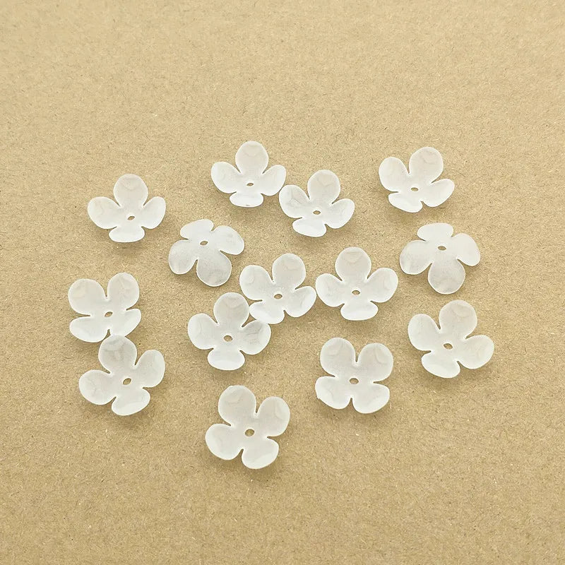 1100pcs Clear Flower Frosted Beads DIY Jewelry Findings