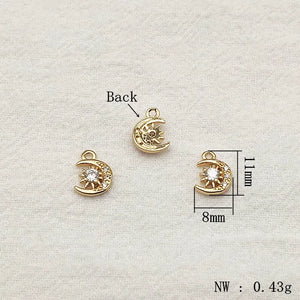 100pcs Arrival! 11x8mm Cubic Zirconia Charm Jewelry DIY Parts