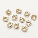 CZ Heart Charm 11x9mm 50pcs DIY Jewelry Findings