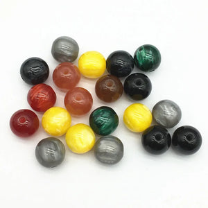 12/15mm Resin Marble Effect Round Beads for Jewelry DIY - 10pcs