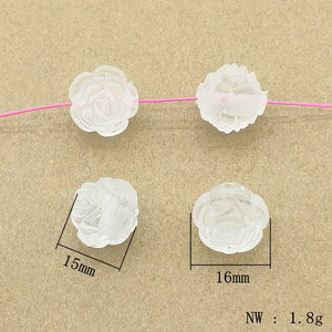 12/16/20mm Frosted Rose Beads Necklace Earrings DIY Parts
