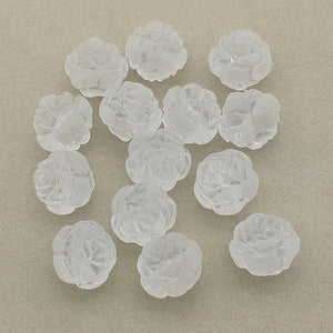 12/16/20mm Frosted Rose Beads Necklace Earrings DIY Parts