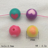 12/16mm Acrylic Heart Round Beads Jewelry Making DIY Parts