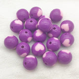12/16mm Acrylic Heart Round Beads Jewelry Making DIY Parts