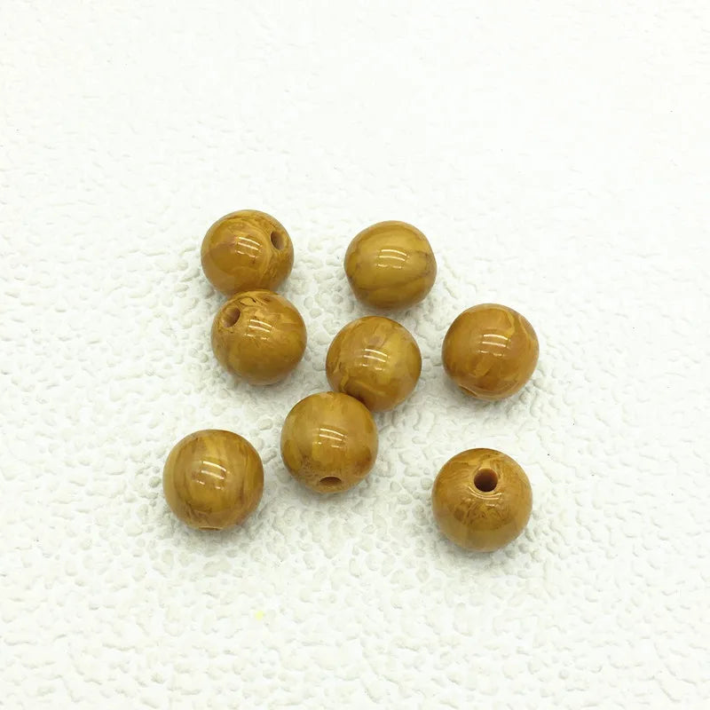 Resin Marble Effect Round Beads for Necklace/Earring DIY Parts