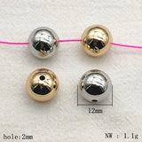 Arrival! 12mm 100pcs Brass Beads For DIY Jewelry Making