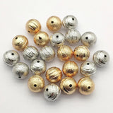 12mm 100pcs Brass Wrinkle Round Beads Jewelry Findings