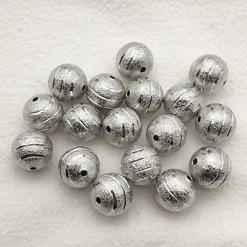 12mm 100pcs Brass Wrinkle Round Beads Jewelry Findings