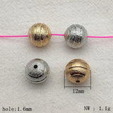 12mm 100pcs Brass Wrinkle Round Beads Jewelry Findings