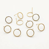 12mm 100pcs Copper Ring Shape Ear Stud for Earring DIY Jewelry