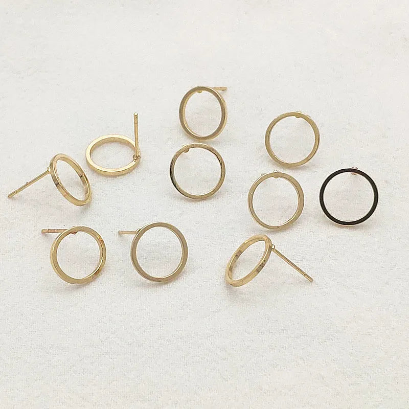 12mm 100pcs Copper Ring Shape Ear Stud for Earring DIY Jewelry