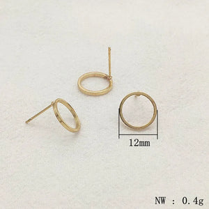 12mm 100pcs Copper Ring Shape Ear Stud for Earring DIY Jewelry