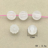 Acrylic Clear Frosted Round Stripe Beads 12mm 480pcs