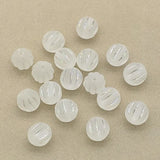 Acrylic Clear Frosted Round Stripe Beads 12mm 480pcs