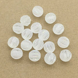 Acrylic Clear Frosted Round Stripe Beads 12mm 480pcs