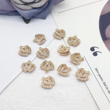 12mm 50pcs CZ Hearth Charm for Jewelry Making