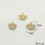 12mm 50pcs CZ Hearth Charm for Jewelry Making