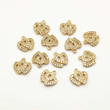 12mm 50pcs CZ Hearth Charm for Jewelry Making
