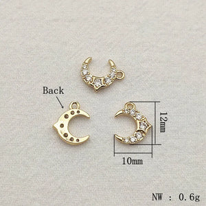 50pcs Cubic Zirconia Charm for Necklace Earring DIY Parts