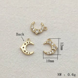 50pcs Cubic Zirconia Charm for Necklace Earring DIY Parts