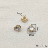 50pcs Cubic Zirconia/Copper Round Charm for Necklace/Earring DIY