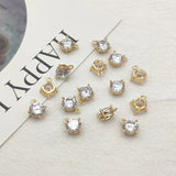 50pcs Cubic Zirconia/Copper Round Charm for Necklace/Earring DIY
