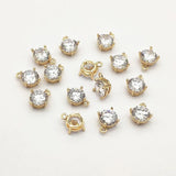 50pcs Cubic Zirconia/Copper Round Charm for Necklace/Earring DIY