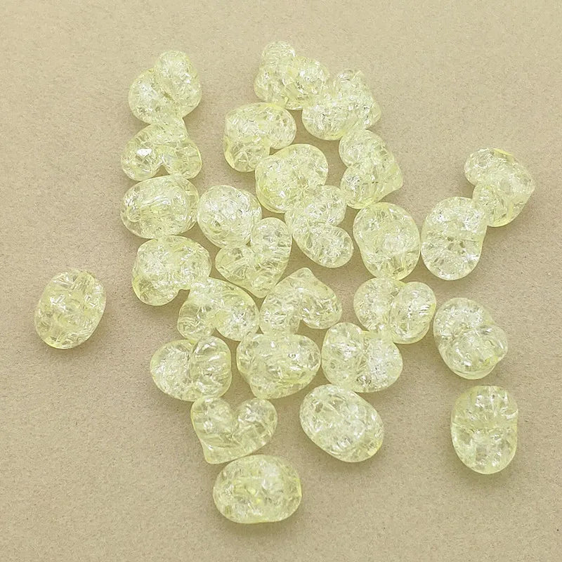 800pcs Clear Crack Heart Beads HandMade Jewelry Necklace DIY parts