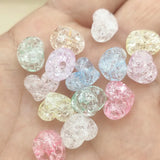 800pcs Clear Crack Heart Beads HandMade Jewelry Necklace DIY parts
