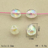 Clear UV Wrinkle Egg Shape Beads 12x11mm - 100pcs