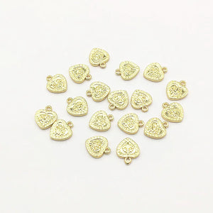 Arrival! 12x11mm 50pcs 18K Heart Charm for Earring DIY