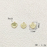 Arrival! 12x11mm 50pcs 18K Heart Charm for Earring DIY