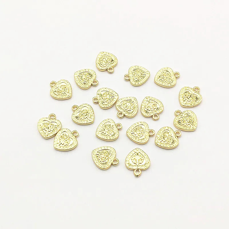 Arrival! 12x11mm 50pcs 18K Heart Charm for Earring DIY