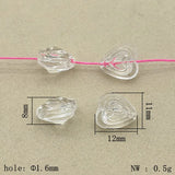 Clear Acrylic Heart Beads 12x11mm for DIY Jewelry
