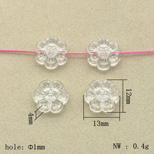 1000pcs Clear Acrylic Flower Beads - DIY Jewelry Findings