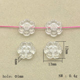 1000pcs Clear Acrylic Flower Beads - DIY Jewelry Findings