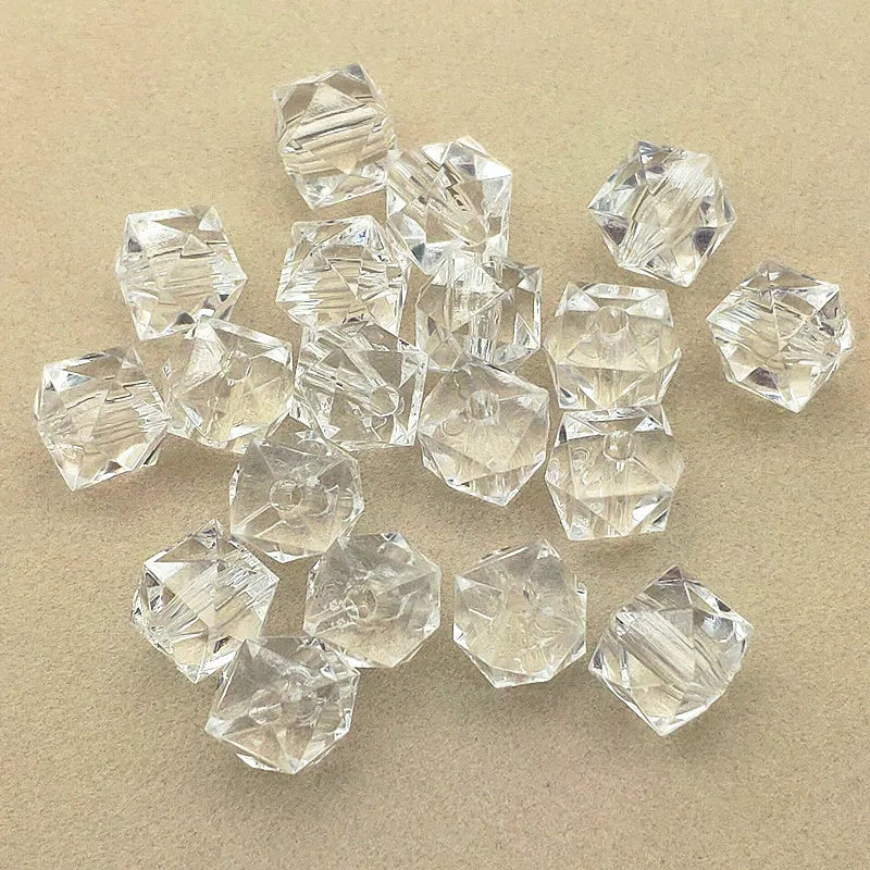 Clear Faceted Cube Beads 420pcs DIY Jewelry Findings 12x13mm