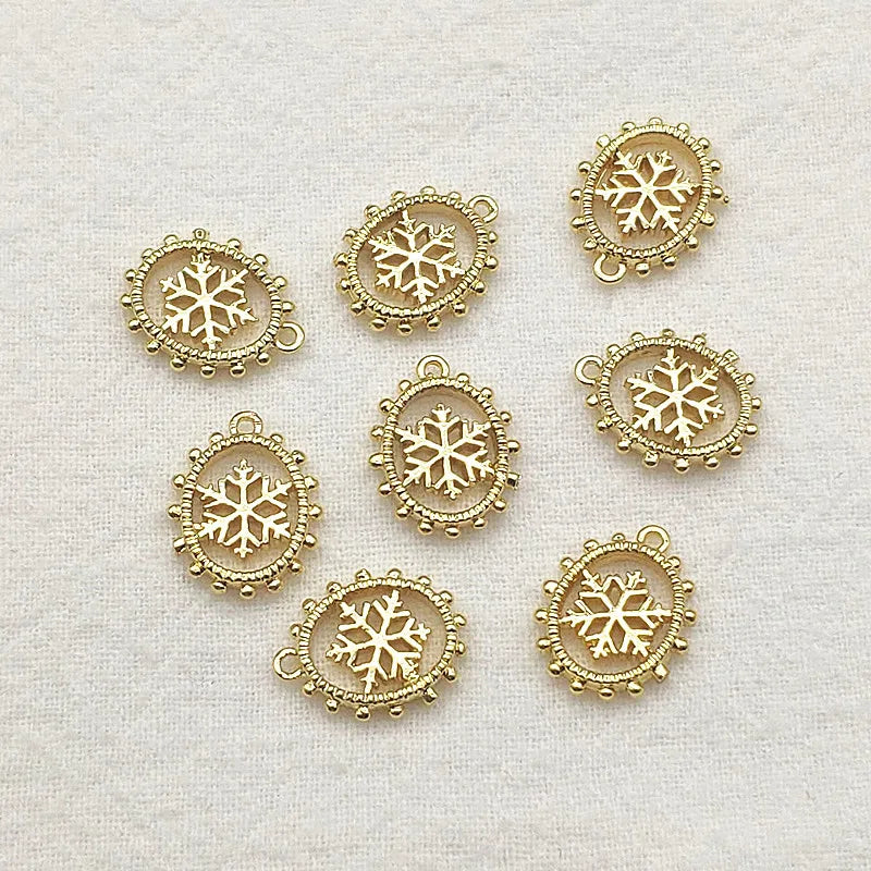 Arrival! 12x14mm 50pcs Snowflake Charms Earring DIY Jewelry Findings