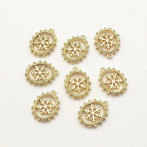 Arrival! 12x14mm 50pcs Snowflake Charms Earring DIY Jewelry Findings