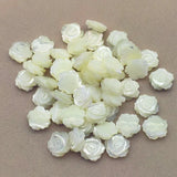 Real Nature Shell Carving Flower Beads - Set of 30 - Jewelry DIY Parts