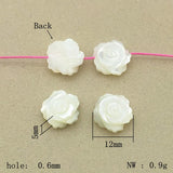 Real Nature Shell Carving Flower Beads - Set of 30 - Jewelry DIY Parts