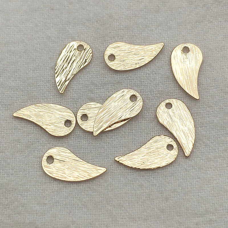 200x Brass Feather Charm Pendants for Jewelry Making