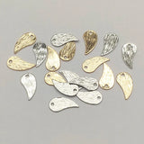200x Brass Feather Charm Pendants for Jewelry Making