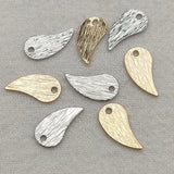 200x Brass Feather Charm Pendants for Jewelry Making