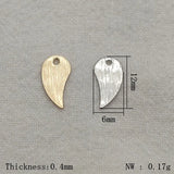 200x Brass Feather Charm Pendants for Jewelry Making