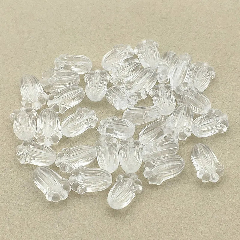 Acrylic Clear Tulip Flower Beads DIY Jewelry Findings 1800pcs