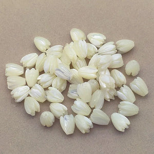 12x8mm 30pcs Shell Carving Tulip Flower Beads for Jewelry DIY
